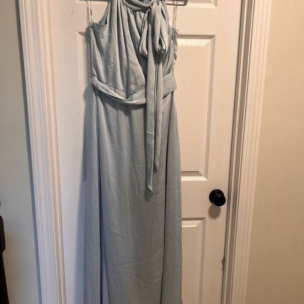 Sachin & Babi Kayla Gown Tie Neck Maxi Dress Ice Blue - Picture 4 of 7